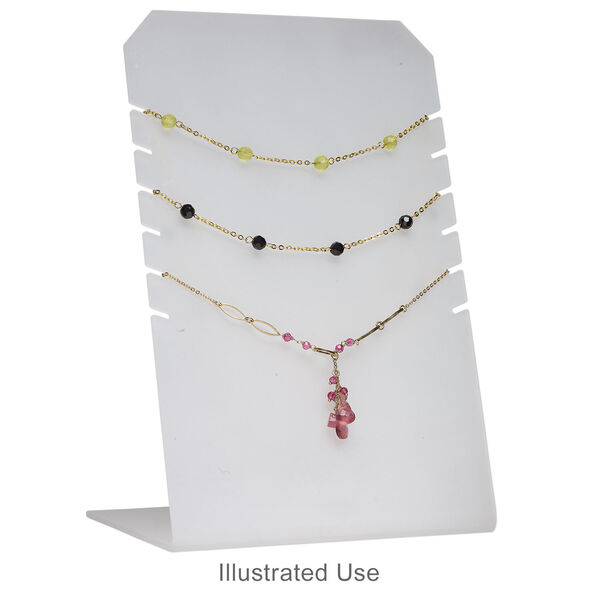 Display, necklace, acrylic, frosted white, 8-7/8 x 5-3/4 x 4-3/4 inches. Sold individually. image number 2