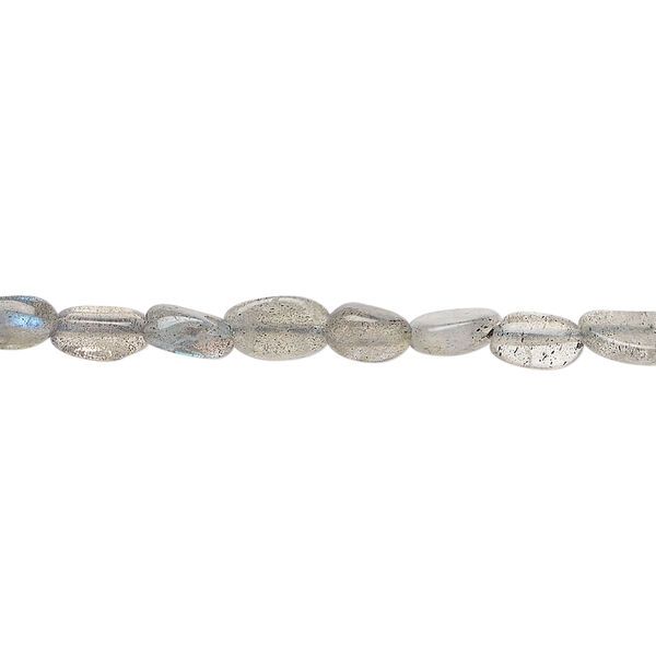 Labradorite 1pkg1, hand-cut puffed oval bead natural, 13 inch 5x4mm-9x5mm image number 0