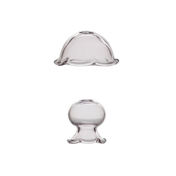Focal, glass, pink, 34x19mm and 23x21mm jellyfish, handmade. Sold per 2-piece set. image number 0