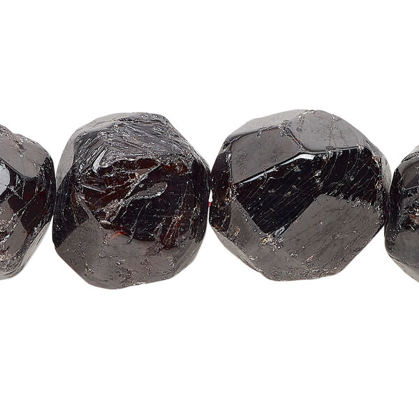 Garnet 1pkg1, faceted nugget bead, 15 inch medium image number 0