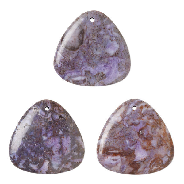 Crazy lace agate 1pkg1, flat-sided triangle focal B- grade, 46x46x43mm image number 0
