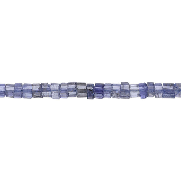 Bead, iolite (dyed), 4x2mm hand-cut faceted heishi, B grade, Mohs hardness 7 to 7-1/2. Sold per 15-1/2" to 16" strand. image number 0