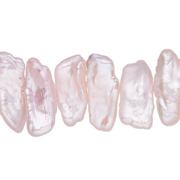 Pearl, cultured freshwater (dyed), pink, 16x4mm-24x8mm stick, C+ grade, Mohs hardness 2-1/2 to 4. Sold per 15-1/2" to 16" strand. image number 0