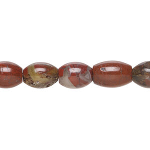 Multi-jasper 1pkg1, oval bead natural, 15 inch 9x7mm-10x8mm