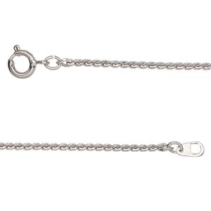 Chain, stainless steel, 1.5mm serpentine, 14 inches with springring clasp. Sold individually.