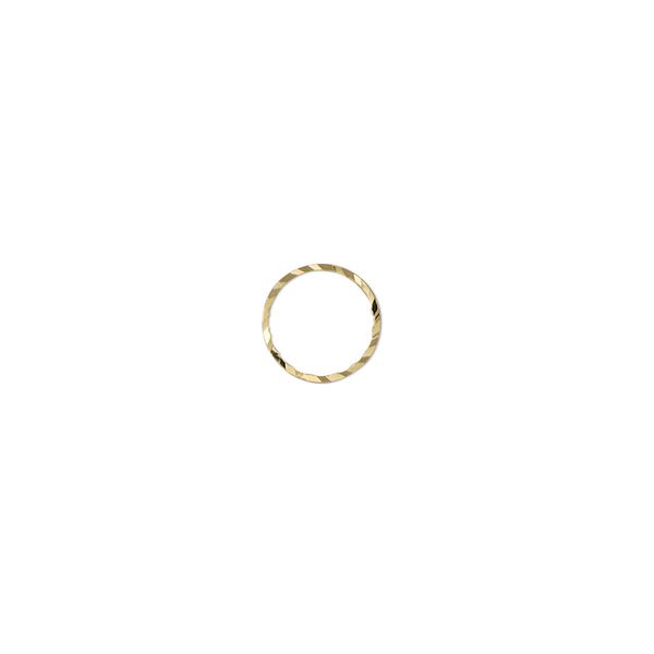 Component, gold-plated brass, 8mm single-sided diamond-cut open round, 0.8mm thick. Sold per pkg of 100. image number 0