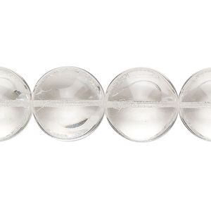 Bead, Czech glass, clear, 16x9mm saucer. Sold per 7-inch strand, approximately 10 beads.