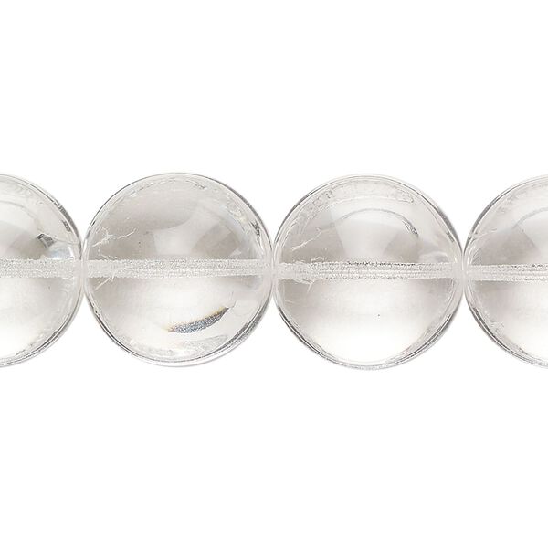 Bead, Czech glass, clear, 16x9mm saucer. Sold per 7-inch strand, approximately 10 beads. image number 0