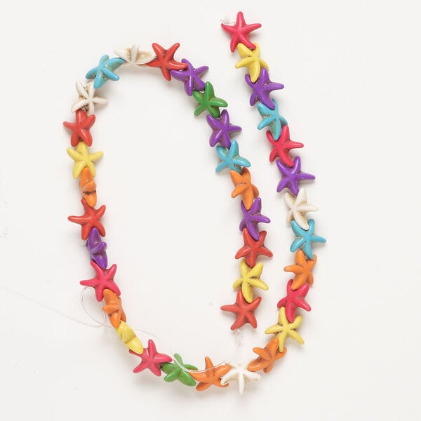 "Magnesite" / resin 1pkg1, starfish bead 15 inch mixed colors 14x11mm-15x13mm image number 0