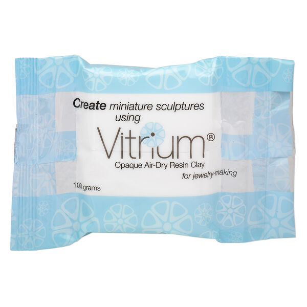 Clay, Vitrium®, resin clay, pkg/100g, opaque white. image number 0
