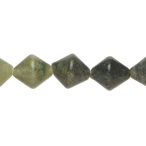 Serpentine 1pkg1, matte bicone bead natural, 15 inch 12-13mm image number 0