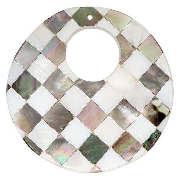 Focal, black lip shell / gold lip shell / mother-of-pearl shell (assembled), 58-60mm single-sided go-go, Mohs hardness 3-1/2. Sold individually. image number 0