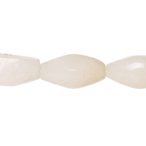 Grey quartz 1pkg1, faceted double cone bead natural, 15 inch 18x10mm-22x11mm image number 0