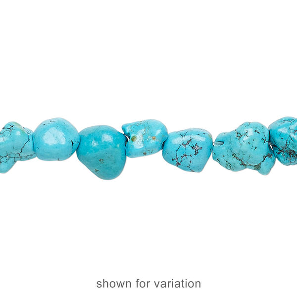 Turquoise / magnesite / resin 1pkg1, nugget bead 15 inch mini image number 1