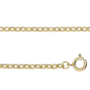 Chain, gold-finished steel, 3mm textured cable, 25 inches with springring clasp. Sold individually.
