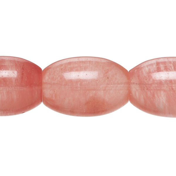 Bead, cherry "quartz" glass (manmade) 1pkg1, 20x15mm-22x15mm barrel, 15 inches. image number 0