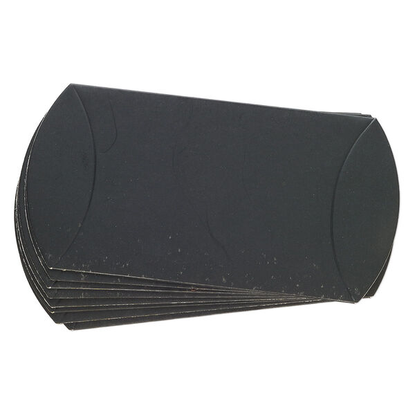 Box, paper, black, 4-1/2 x 2-1/2 x 1-inch assembled pillow. Sold per pkg of 8. image number 0