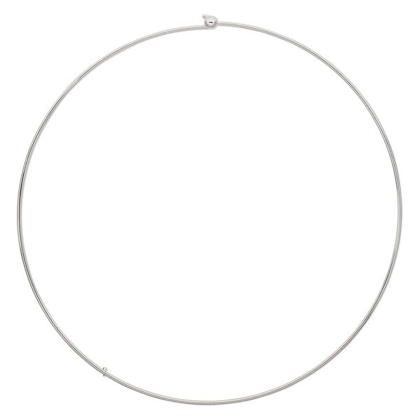 Neckwire, silver-finished steel, 1.8mm round, 17 inches. Sold individually. image number 0