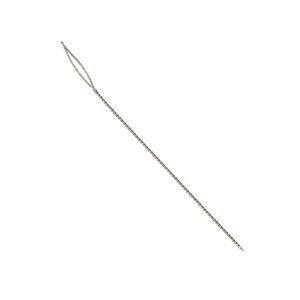 Needle, Beadalon®, stainless steel, pkg/4, 2-1/2 inches, extra heavy, 0.61mm, collapsible-eye twisted wire.