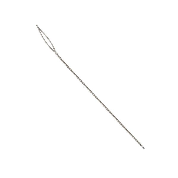 Needle, Beadalon®, stainless steel, pkg/4, 2-1/2 inches, extra heavy, 0.61mm, collapsible-eye twisted wire. image number 0