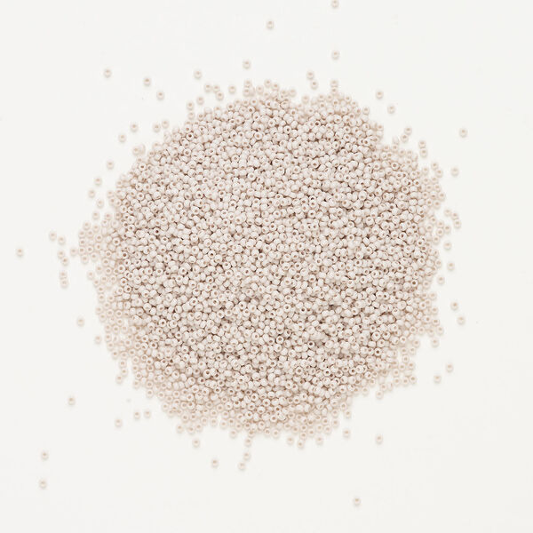Seed bead, Preciosa Ornela Czech glass, 1pkg50g, 2.0-2.2mm rocaille, opaque matte terra dyed rose powder chalkwhite (06472) image number 1