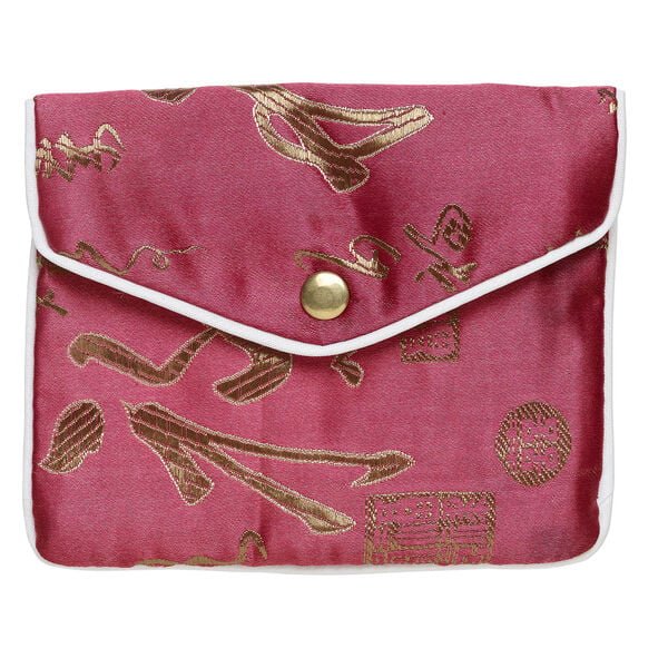 Pouch 1pkg3 rayon and silver-finished steel, multicolored, 4.75x4-inch floral brocade. image number 3