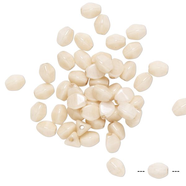 Bead, Preciosa, Czech pressed glass, opaque cream, 5x4mm buckwheat. Sold per pkg of 50. image number 0