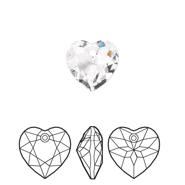Drop 2pk crystal, Crystal Passions® 10.5mm pendant heart cut 6432 image number 0