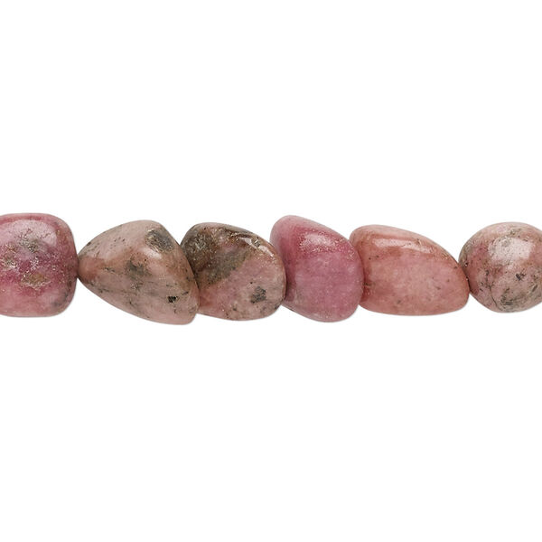 Bead, rhodonite (natural), medium chip and mini to small nugget, Mohs hardness 5-1/2 to 6-1/2. Sold per 15" to 16" strand. image number 0