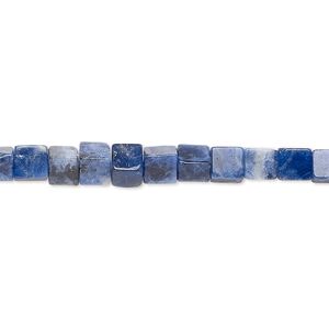Sodalite 1pkg1, cube bead natural 15.5-16 inch 4mm