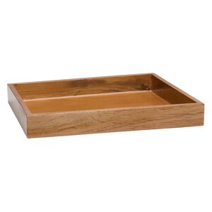 Display tray, wood, brown, 8-1/4 x 7-1/4 x 1 inches. Sold individually.