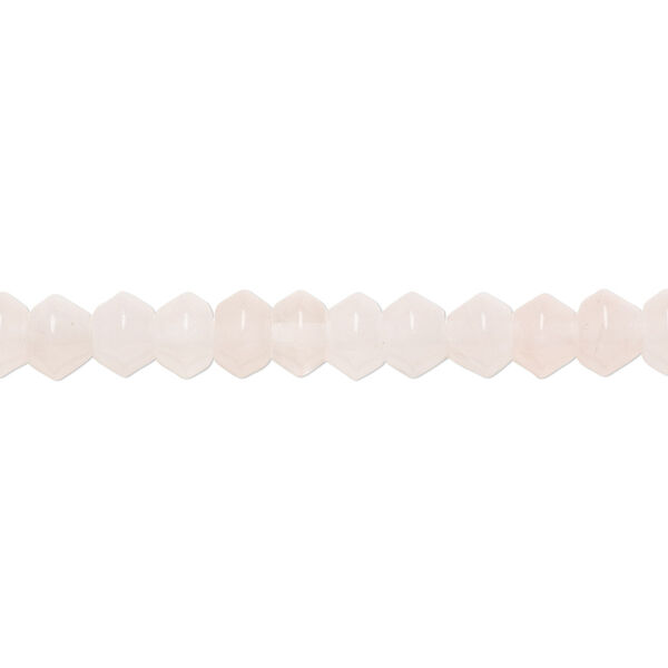Bead, rose quartz (natural), 6x4mm rondelle, B grade, Mohs hardness 7. Sold per 15-1/2" to 16" strand. image number 0