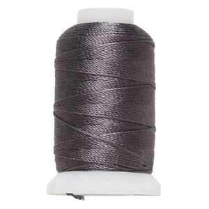 Thread, Purely Silk™, dark grey, size FF. Sold per 115-yard spool.