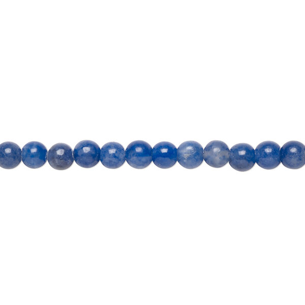 Bead, blue aventurine (natural), 4mm round, B grade, Mohs hardness 7. Sold per 15-1/2" to 16" strand. image number 0