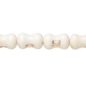 Magnesite 1pkg1, dog bone bead 15 inch 13x7mm-14x8mm