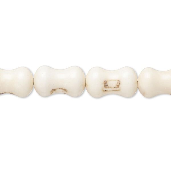Magnesite 1pkg1, dog bone bead 15 inch 13x7mm-14x8mm image number 0