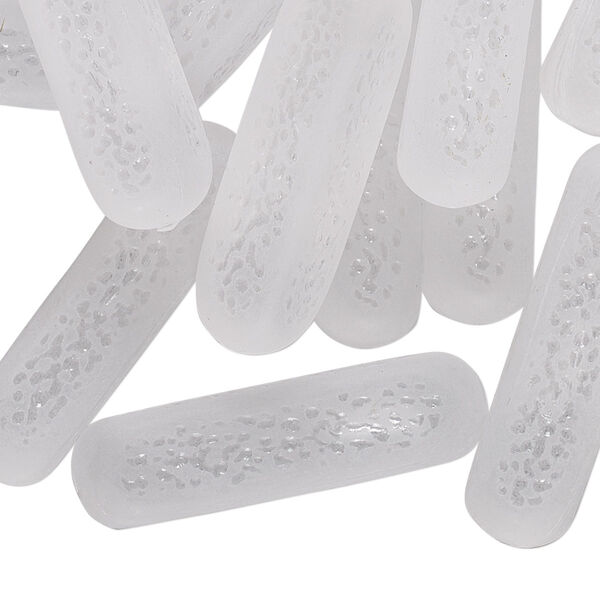 Component, acrylic, frosted clear, 31x8mm undrilled textured rounded square tube. Sold per pkg of 24. image number 0