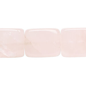 Rose quartz 1pkg1, flat rectangle bead natural, 15 inch 18x14mm-20x15mm pale