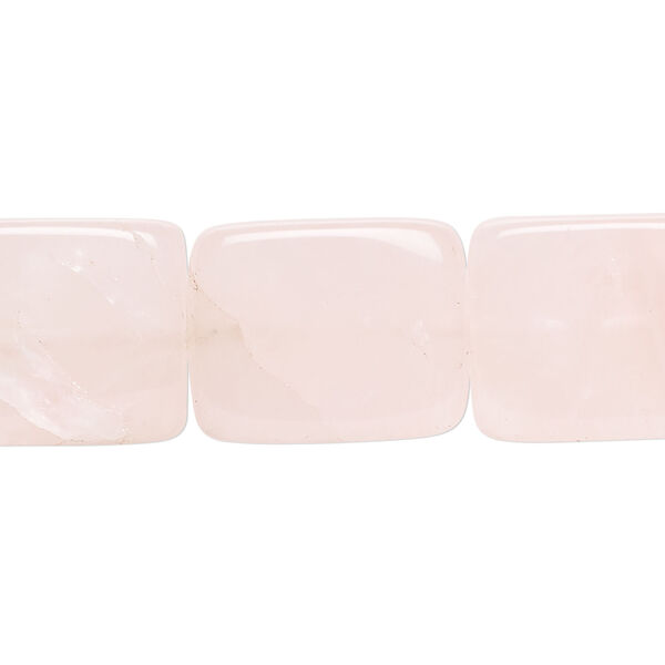 Rose quartz 1pkg1, flat rectangle bead natural, 15 inch 18x14mm-20x15mm pale image number 0