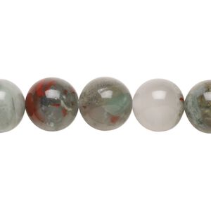 African bloodstone 1pkg1, round bead natural 15.5-16 inch 12mm