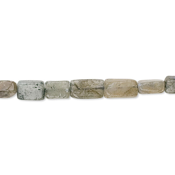 Bead, labradorite (natural), 7x5mm rectangle, C grade, Mohs hardness 6 to 6-1/2. Sold per 16-inch strand. image number 0