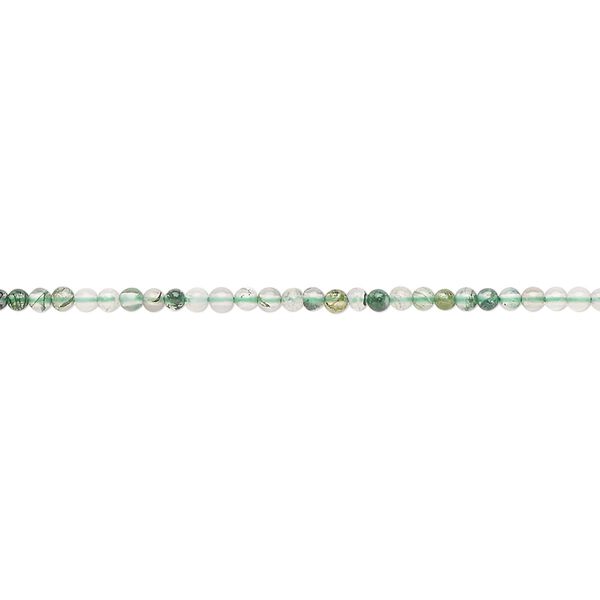 Moss agate 1pkg1, round bead natural 15.5-16 inch 2mm image number 0
