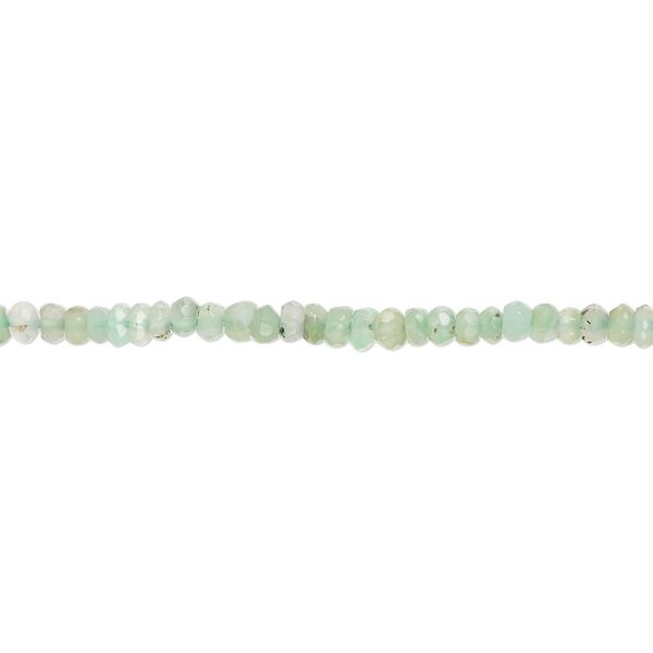 Chrysoprase 1pkg1, hand-cut faceted rondelle bead natural 13 inch 2x1mm-3x2mm image number 0