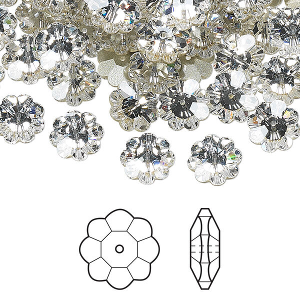 Margarita flower 12pk crystal foil back, Crystal Passions® 14x5mm 3700 image number 0