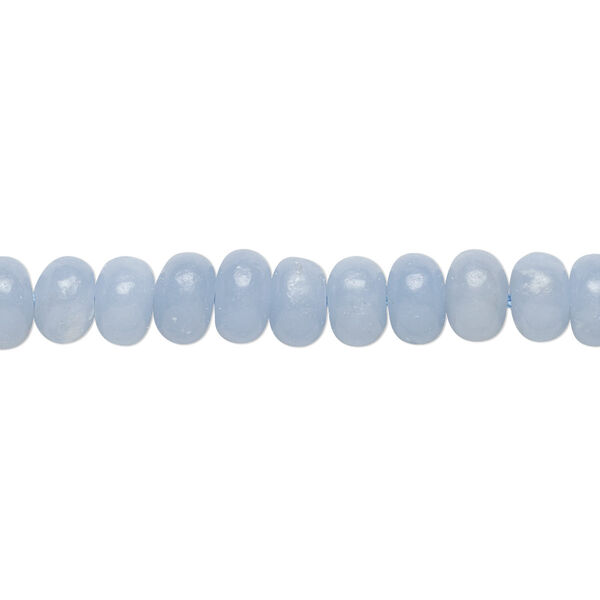 Bead, angelite (waxed), 6x4mm hand-cut rondelle, B- grade, Mohs hardness 3 to 3-1/2. Sold per 15-1/2" to 16" strand. image number 0