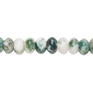 Tree agate 1pkg1, rondelle bead natural 15.5-16 inch 8x5mm