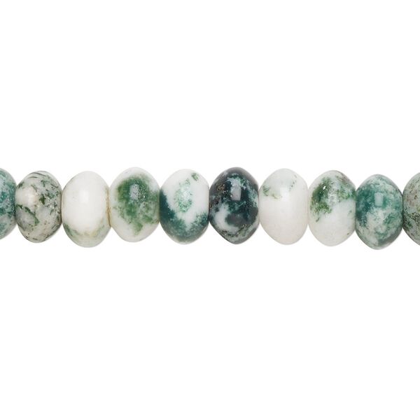 Tree agate 1pkg1, rondelle bead natural 15.5-16 inch 8x5mm image number 0