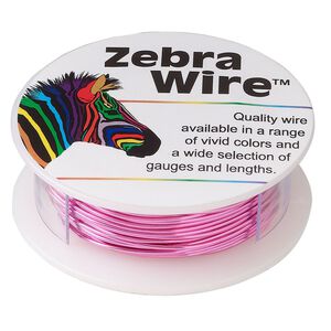 Wire, Zebra Wire™, color-coated copper, pink, round, 20 gauge. Sold per 15-yard spool.