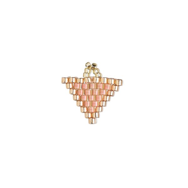 Drop, Creative Touch, glass, salmon / copper / light gold, 12mm double-sided triangle. Sold individually. image number 0