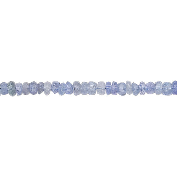 Bead, tanzanite (heated), 3x1mm-4x2mm hand-cut faceted rondelle, C+ grade, Mohs hardness 6 to 7. Sold per 15" to 16" strand. image number 0